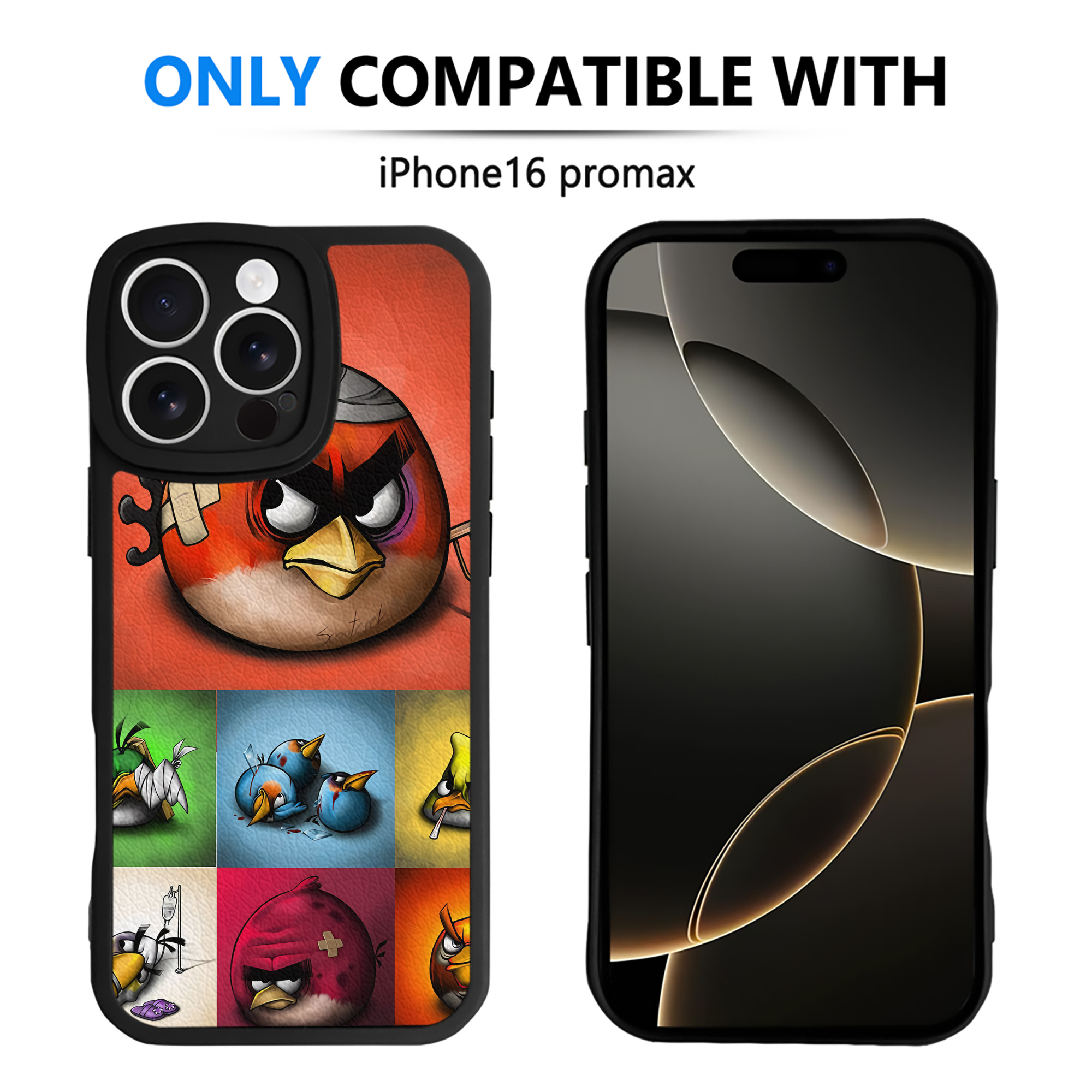 （画像用） Angry Birds アングリーバード 【iPhone 16シリーズ対応】シリコンスマホケース（レザー調） 材質：シリコン